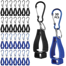 30 PCS Glove Clips for Belt, Heavy-Duty Glove Holder Clips, Black & Blue Work Safety Glove Grabber for Labor & Construction