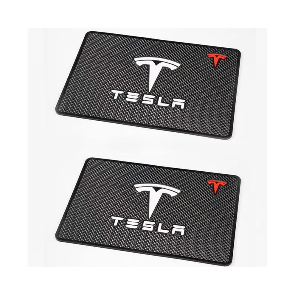 Car Dashboard Anti-Slip Mat For Tesla Model Y 2020-2023, Pvc Non-Slip Adhesive Pad For Phones, Keys, Sunglasses, 2Pcs 6947110402000