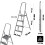 KADAX Stahlleiter mit Plattform, 4 Stufen, 125 kg 2