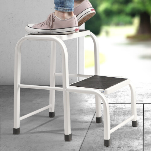 KADAX Hocker Plattform Treppe Massive Metallleiter mit Stufe 150 kg 1