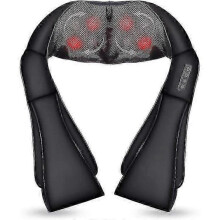 (Black) Shiatsu Neck And Back Massager With Soothing Heat, Electric Deep Tissue 3d Kneading Massage Pillow