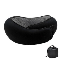 (black) Travel Neck Pillow U-shaped Memory Cotton Neck Pillows Massage Neck Pillow Sleeping Airplane Pillow Cervical Healthcare Pillow