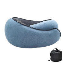 (blue) Travel Neck Pillow U-shaped Memory Cotton Neck Pillows Massage Neck Pillow Sleeping Airplane Pillow Cervical Healthcare Pillow