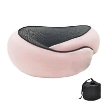 (pink) Travel Neck Pillow U-shaped Memory Cotton Neck Pillows Massage Neck Pillow Sleeping Airplane Pillow Cervical Healthcare Pillow