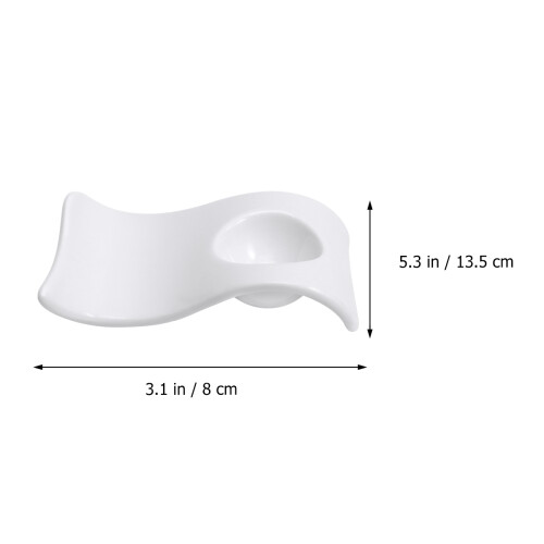 2Pcs Ceramic Egg Cups White Wave Design Egg Holders for Home 1