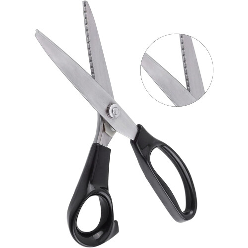 Decorative Pinking Shears for Fabric - 5mm Round and Triangular Edge Scissors for Clean Fabric Edging 1