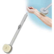 Long Handle Liquid Bath Brush, Multifunctional Detachable Back Body Bath Shower Sponge Scrubber Brushes with Handle Massager(grey)(1pcs)