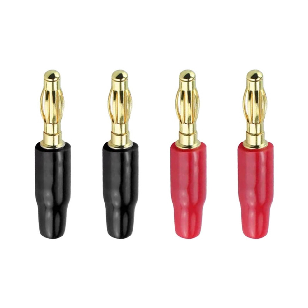 4Mm Banana Connectors Pins, 20Pcs Gold-Plated Copper For Speaker Wire And Multimeter Testing, Red 6482260905716