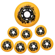 8 Pack Inline Skate Wheels 72mm 76mm 80mm 92A 95A for Outdoor Roller Skates and Inline Hockey - White Replacement Wheels