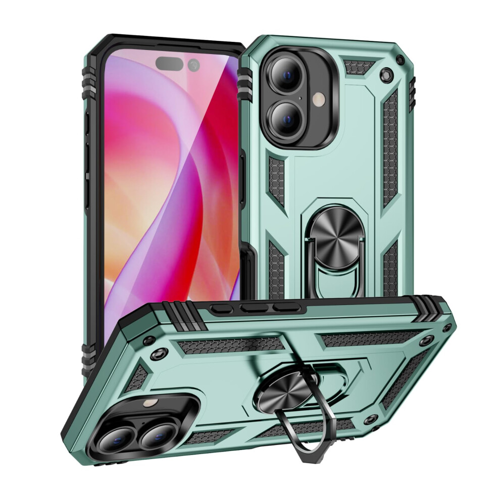 Case For Iphone 16 Plus With Kickstand, Military-Grade Shockproof Shell, Heavy Duty Rugged Protection, 6.7-Inch Jade Green 6947110403434