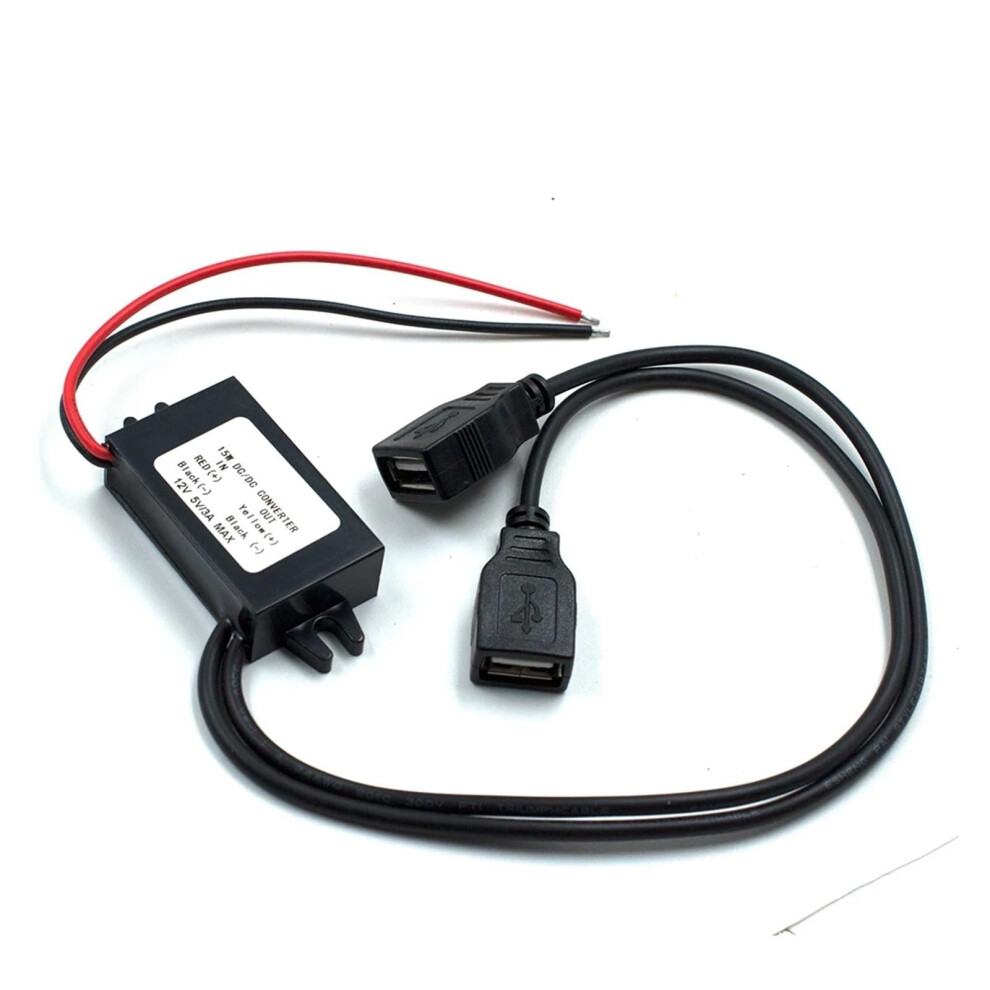 3A 12V To 5V Dual Usb Power Adapter Converter Cable Module For Car Charger Compatible With Dual Usb Output Devices 6447073894695