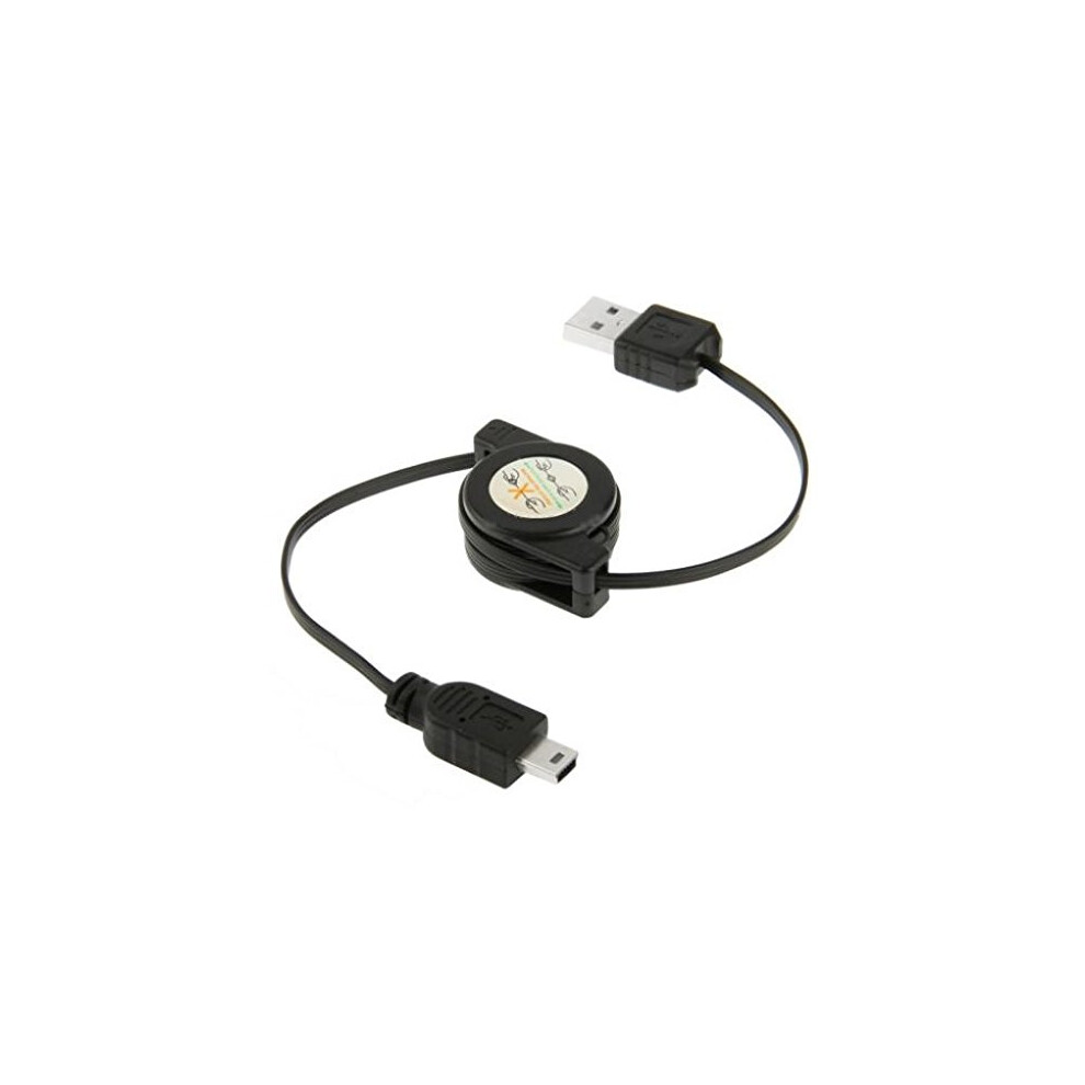 Retractable Usb Cable For Charge Sync Data Transfer - Compatible With Alltel Berry Curve 8330, Htc Hero, Htc Mogul, Black 6038364521231