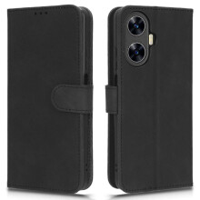 (Black) Phone Leather Case compatible Realme C55 , Stand Wallet Anti-scratch Phone Cover