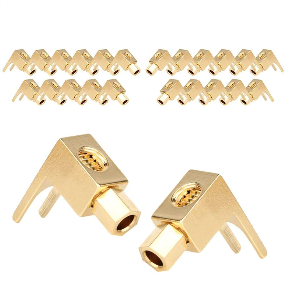 Adapter Banana Plugs Pure Copper Gold Plated 4Mm Audio Spade Connectors For Speakers And Amplifiers (4 Pieces) 6447073894978