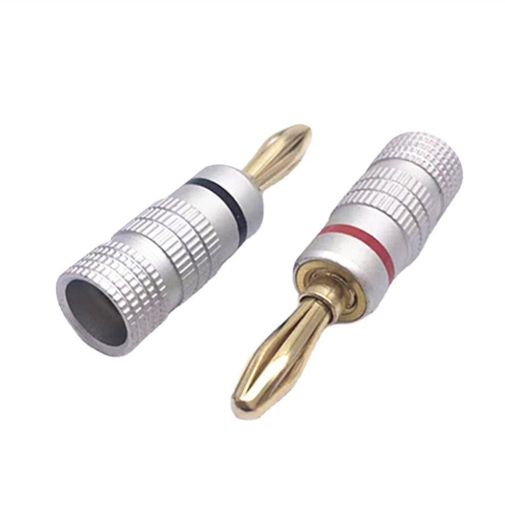 24Pcs Banana Speaker Plugs 24K Plated 4Mm Screw Lock Connectors For Audio Equipment Gold 6447073895067