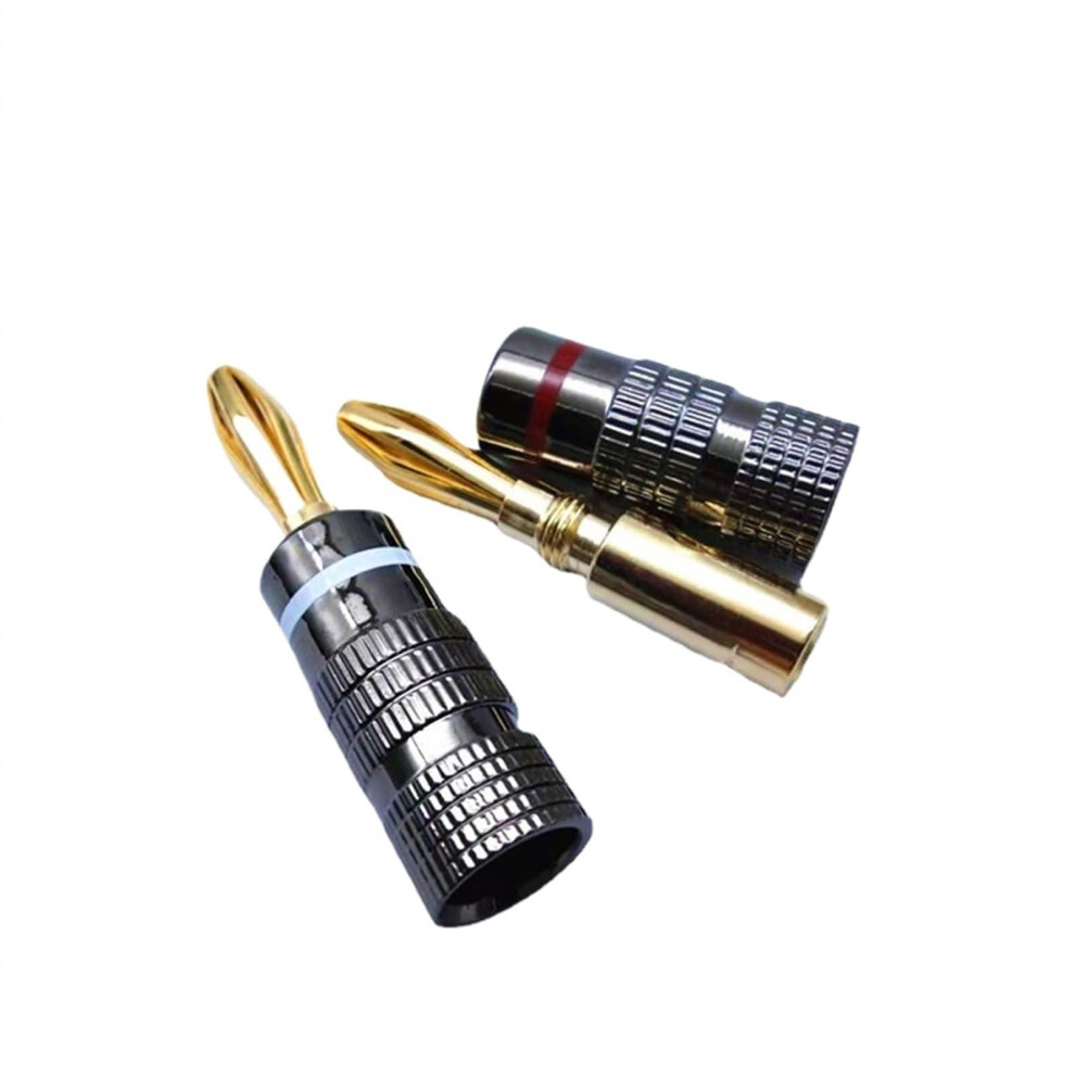 4Mm Banana Plugs Male Connector - 24K Gold Plated Audio Speaker Connectors For Home Theater (2 Pieces) 6947110403960