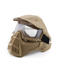 Outdoor Paintball Shooting Face Protection Gear Tactical Full Face PC Mask for Adults, Anti-Fog, Adjustable Size, Lightweight Design