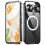(Black) For Google Pixel 9 Pro Case Compatible With Magsafe Metal Frame Matte Phone Cover-silver 2
