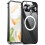 (Black) For Google Pixel 9 Pro Case Compatible With Magsafe Metal Frame Matte Phone Cover-silver 1