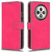 (Rose) For Oppo Reno12 F 5g Case Skin-feel Leather Wallet Folio Flip Anti-drop Phone Cover