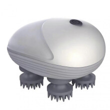 (Pearl White) Small Portable Head Massager Waterproof Stress Relief Tool for Scalp Relax for Home Office Travel Use