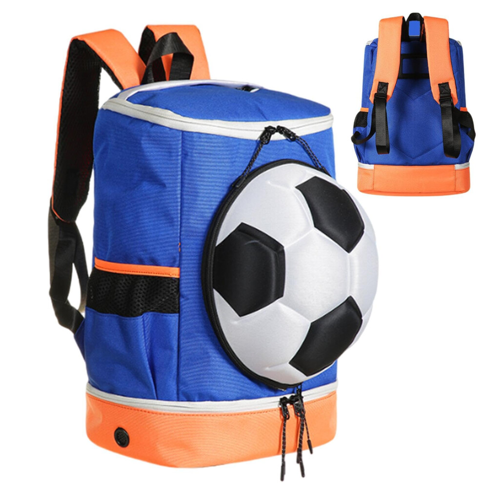 Youth Football Backpack with Large Ball Compartment, Multi-Sport Storage Bag for Basketball, Volleyball, and Football