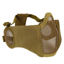 Tactical Collapsible Half Mask Protective Mesh Mask for Airsoft Paintball Hunting Adjustable Belt Compatible Gear