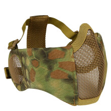Tactical Collapsible Half Mask Protective Mesh Mask for Airsoft Paintball Hunting Adjustable Breathable Design