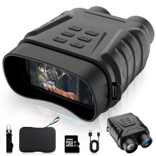 Night Vision Goggles 4K Binoculars with 3" Screen, 8X Zoom, Adjustable IR Light, 650FT Range, 32GB Card for Hunting Camping