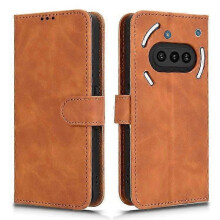 (Brown) Compatible For Nothing Phone (3a) Leather Case Skin Feel Anti Drop Wallet Flip Phone Cover