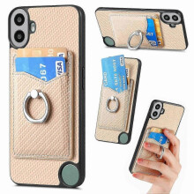 (Apricot) For Nothing Cmf Phone 1 Case Card Slots Ring Holder Kickstand Phone Cover-blue