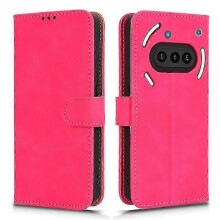 (Pink) Compatible For Nothing Phone (3a) Leather Case Skin Feel Anti Drop Wallet Flip Phone Cover