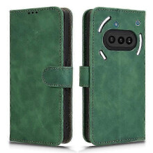 (Green) Compatible For Nothing Phone (3a) Leather Case Skin Feel Anti Drop Wallet Flip Phone Cover