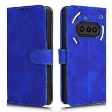 (Blue) Compatible For Nothing Phone (3a) Leather Case Skin Feel Anti Drop Wallet Flip Phone Cover