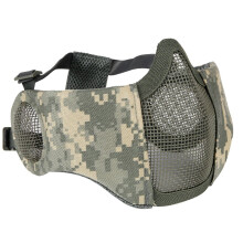 Tactical Collapsible Half Mask Protective Mesh Mask for Airsoft Paintball Hunting with Adjustable CS Belt and Durable Material