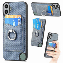 (Blue) For Nothing Cmf Phone 1 Case Card Slots Ring Holder Kickstand Phone Cover-blue