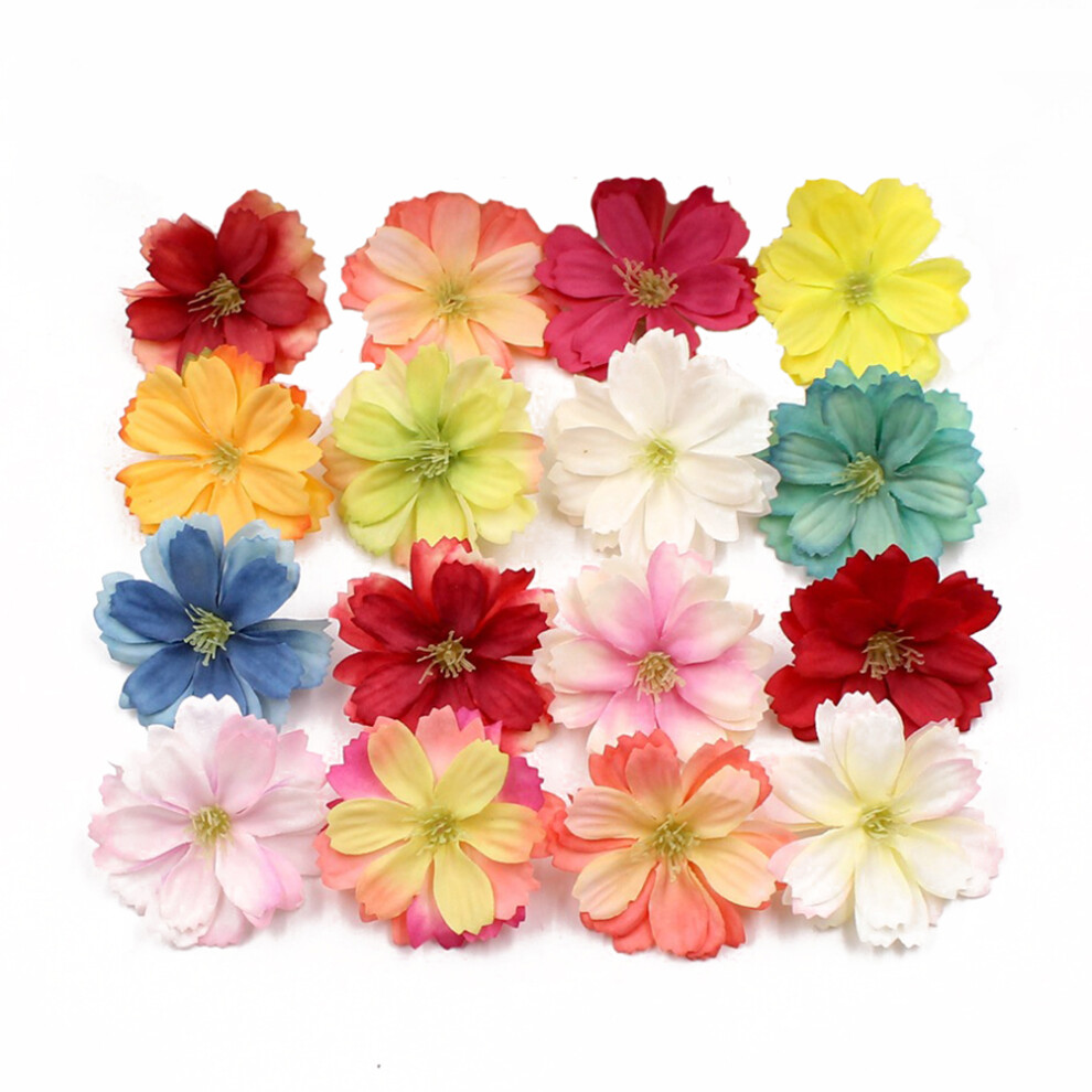 50 Stuks Stoffen Bloemsimulatiebloem Winterzoet Massief Wit-image