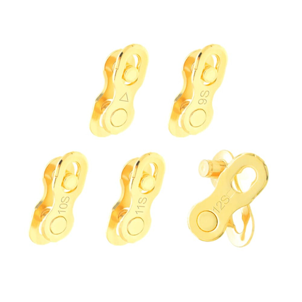 Gold Bicycle Chain Connector Master Link Set - 6 Sizes, 16 Types Missing Links, Quick Link Repair For Single Speed & 6-12 Speed 6447073897535