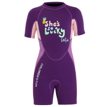 Kids 2.5mm Warm Wetsuit One Piece Shorty Suit with UV Protection for Swimming and Surfing, Available in Multiple Sizes