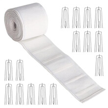 Pinch Pleat Tape with Cloth Heading, Premium Fabric Hooks for Drapes, Easy Install, 4 Pack for Home Decor Projects