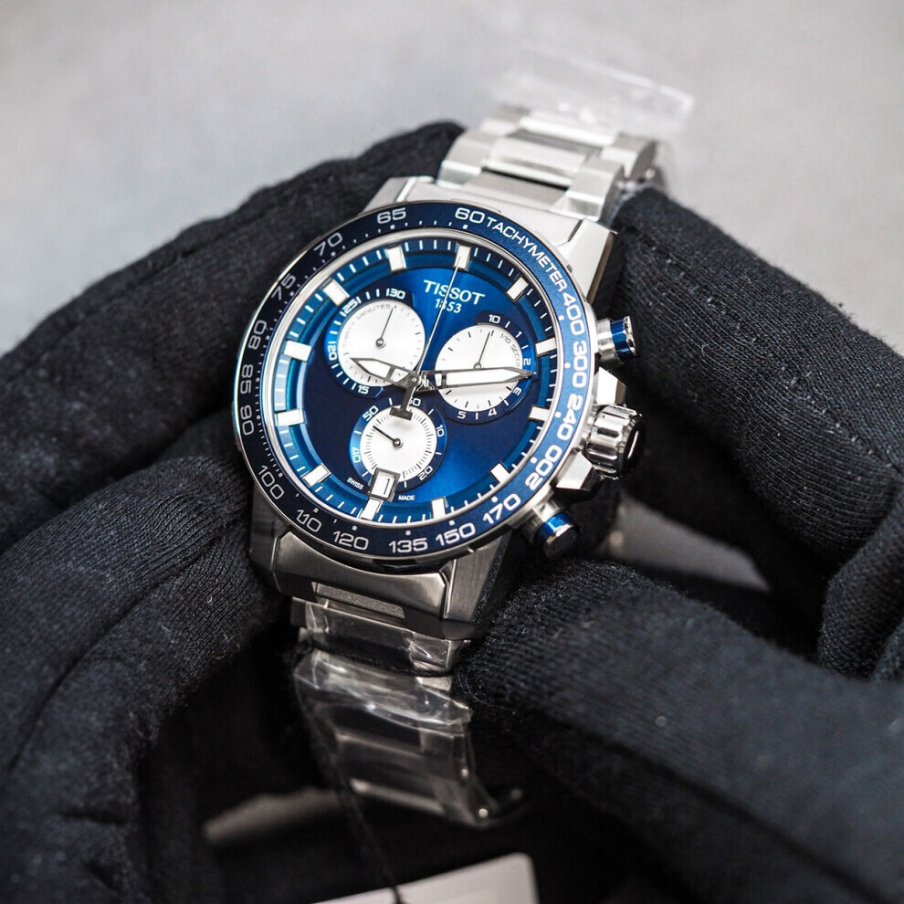 TISSOT T125.617.11.041.00 MENS WATCH SILVER STRAP BLUE DIAL