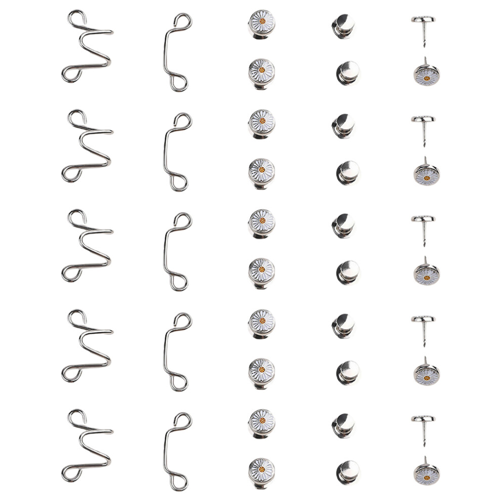 5 Sets Tailleknopen Van Metaal Verlengen De Punaise-image