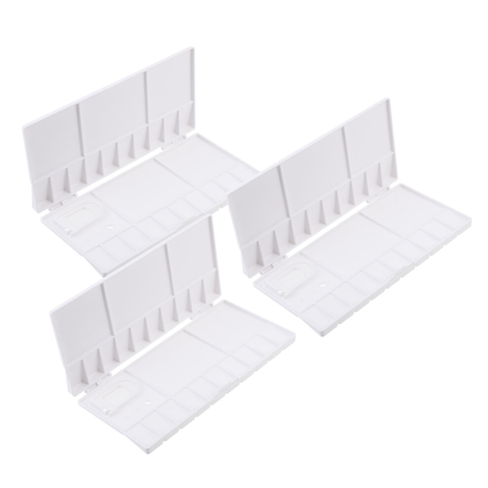 3-Delig Opvouwbaar Palet Wit Plastic Opvouwbaar Reisverfbakje-image