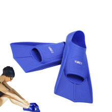 Swim Training Fins for Adults, Silicone Open Heel Flippers, Short Blade Swimming Flippers for Leg Strength Building