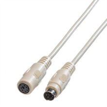 11015660 PS/2 Keyboard Cable 6m Male to Female Grey Compatible with PC and Laptop Devices