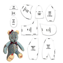 Bear Template Ruler Set - Acrylic Bear Sewing Patterns Kit with Instructions, Quilting Rulers for Beginners, Small Templates