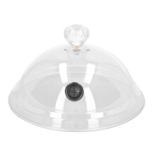 Home Smoking Dome Cover Acrylic Hood Cloche Lid with Rubber Port for Cold Smoker Nozzle, Ideal for Food and Dessert Display