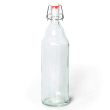 Glass Beer Bottles Quart Size 33 oz Clear Airtight Swing Top Stoppers for Home Brewing Kombucha Wine Soda