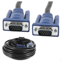 50FT SVGA VGA Cable Male to Male for LCD LED Monitors, Blue, High-Quality, 15-Pin Connector, Compatible with PCs and Projectors