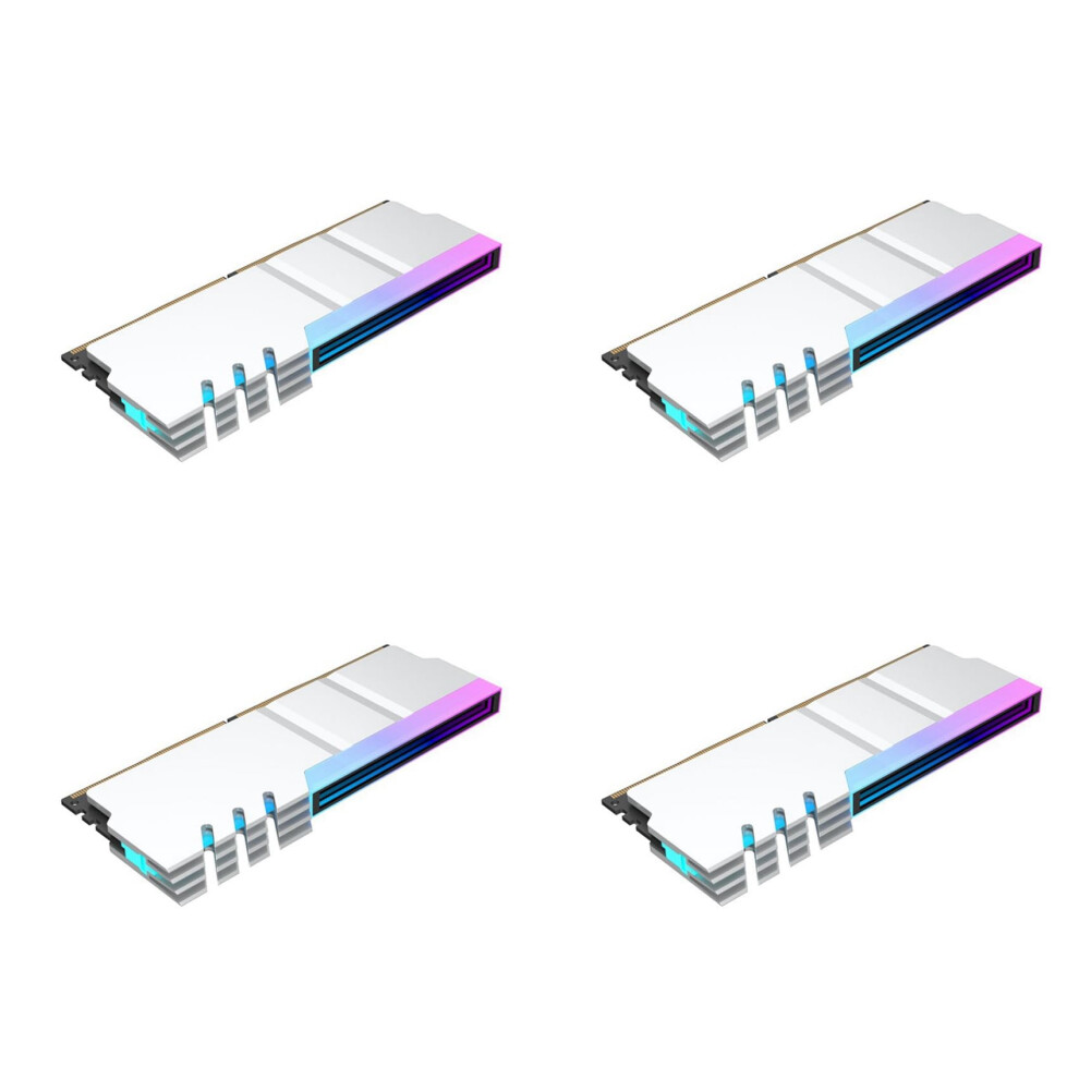 4X Ddr4 Ddr5 5V Argb Sync Memory Radiator Ram Heatsink Cooler For Pc Gaming Setup Silver/White 6947110408088